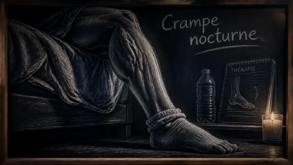 crampe jambe nuit : mollet en contraction au lit