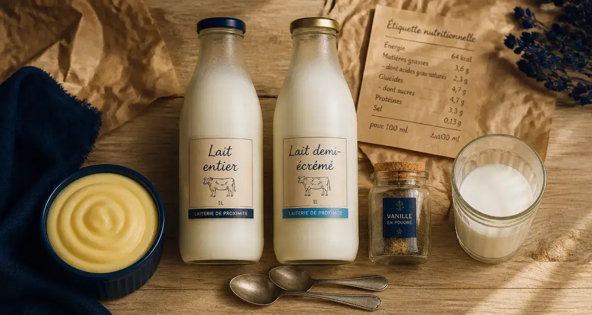 Difference lait entier et demi ecreme : lait entier vs demi-écrémé