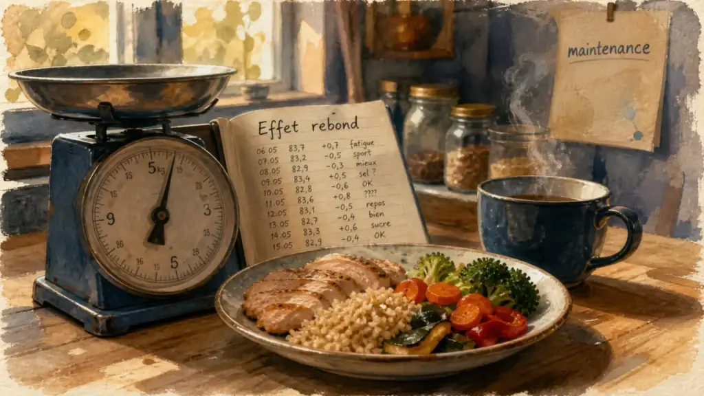 Effet rebond poids : balance et métabolisme, hormones, muscle
