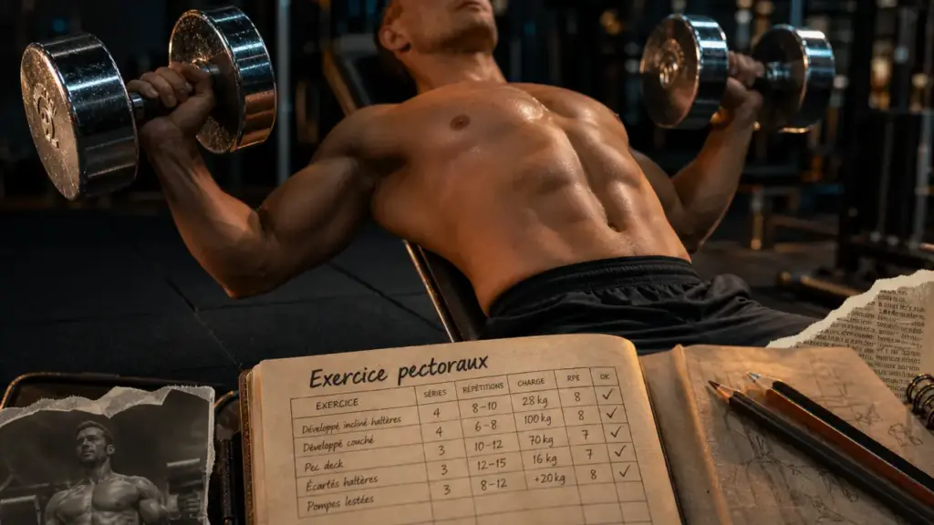 Exercice pectoraux : développé incliné, routines 20-30 min