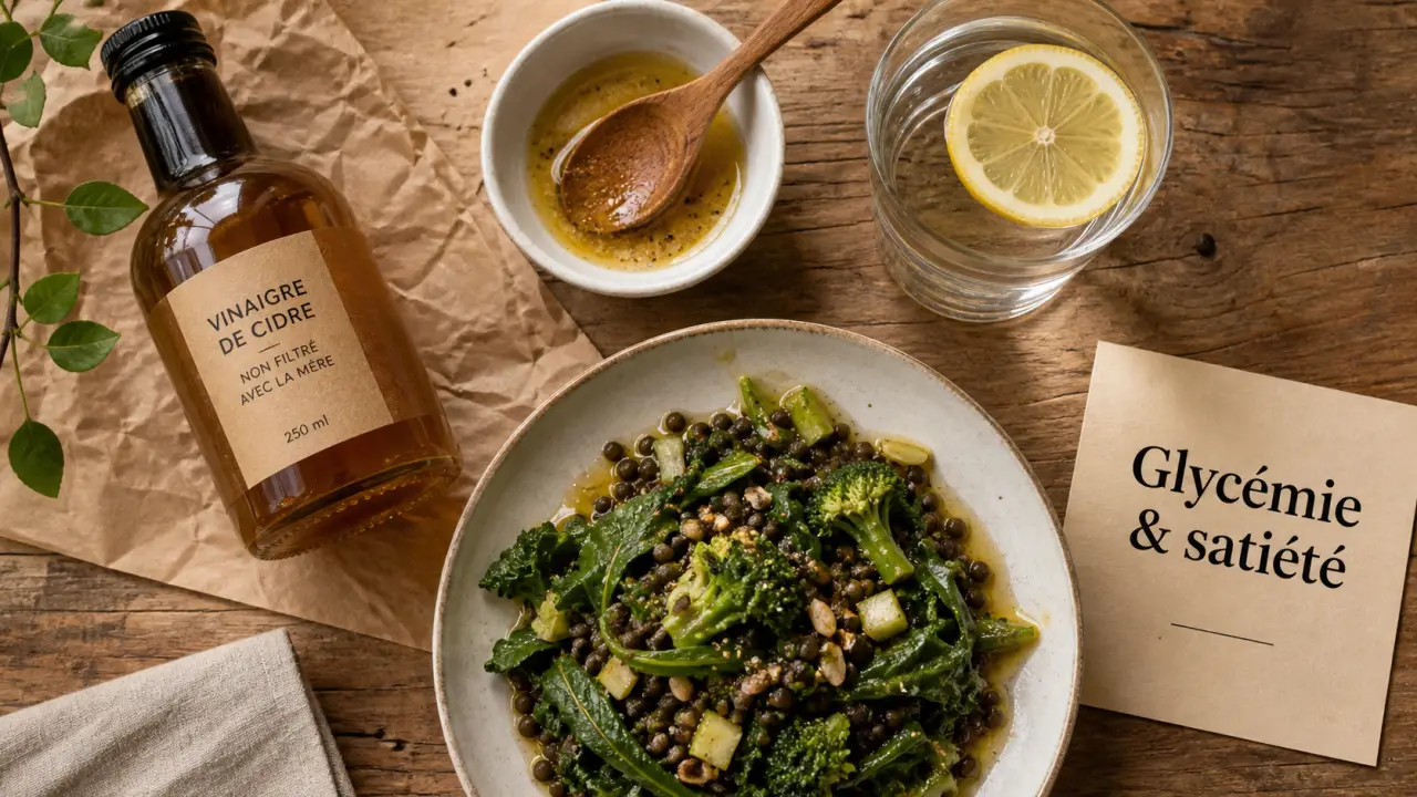 Vinaigre de cidre bienfait : effet sur glycémie et satiété