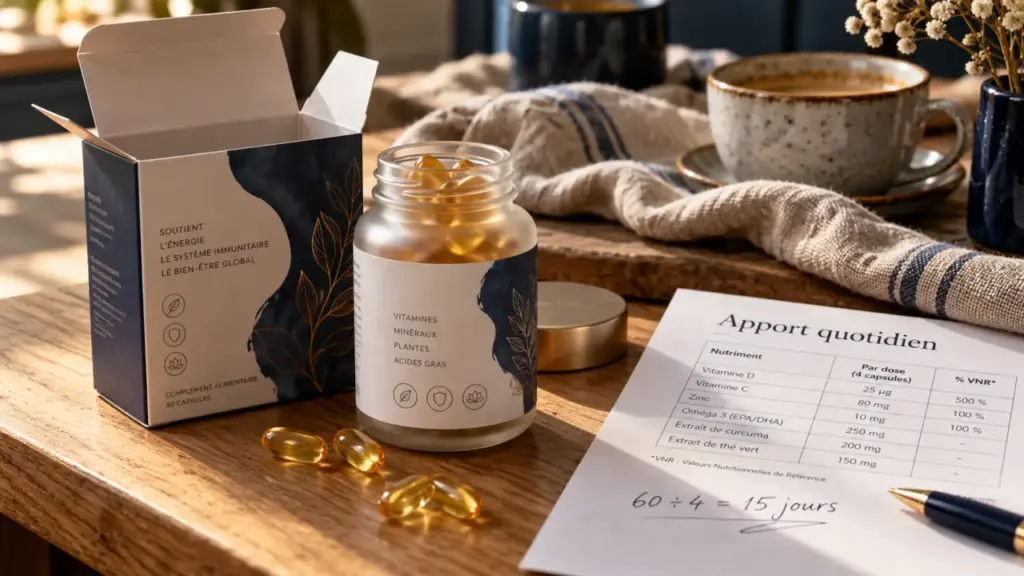 CLA complément alimentaire pour la minceur : boîte et capsules, apport quotidien
